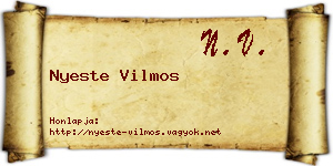 Nyeste Vilmos névjegykártya